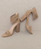 Blake Taupe Ankle Strap Heel