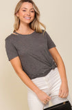 Charcoal Distressed Tee