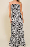 Black Tropical Maxi Dress