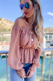 Mauve Off The Shoulder Top