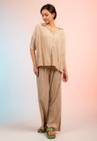 Champagne Accordion Palazzo Pants