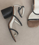 Black Studded Raffia Sandals