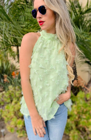 Lime Poof Halter Top