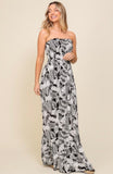 Black Tropical Maxi Dress