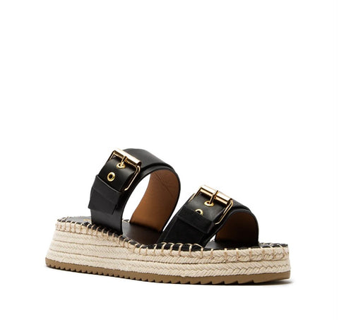 Black Buckle Sandals