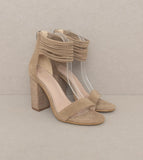 Blake Taupe Ankle Strap Heel