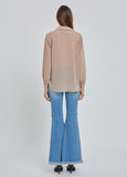 Taupe Sheer Button Down