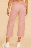 Mauve Cropped Wide Leg Jeans