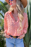 Coral Sheer Button Dowm