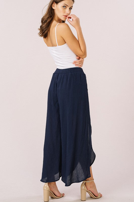 Front Slit Palazzo Pants