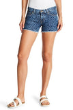 Daisy Printed Frayed Denim Shorts