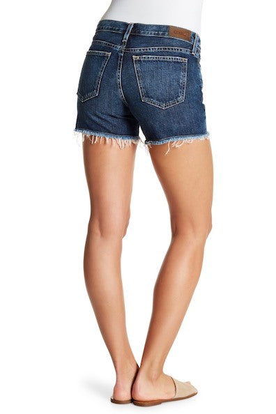 Aztec Print Midrise Denim Shorts