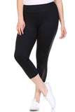 PLUS SIZE Mesh Panel Capri Legging
