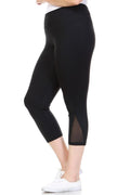 PLUS SIZE Mesh Panel Capri Legging