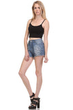 Studded Denim Shorts