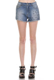 Studded Denim Shorts