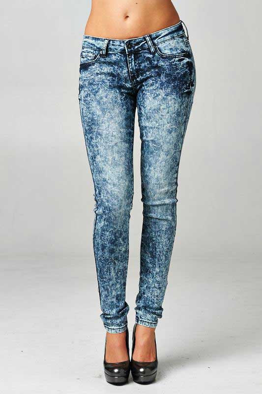 Stone Wash Skinny Jeans