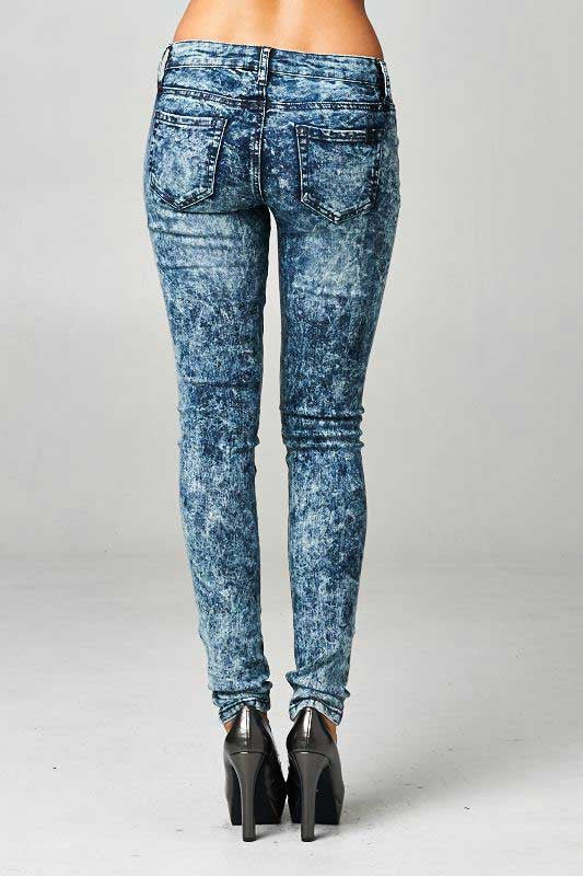 Stone Wash Skinny Jeans