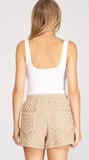 Taupe Quilted Shorts