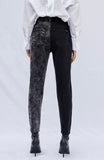 Black Two Tone Mom Jeans