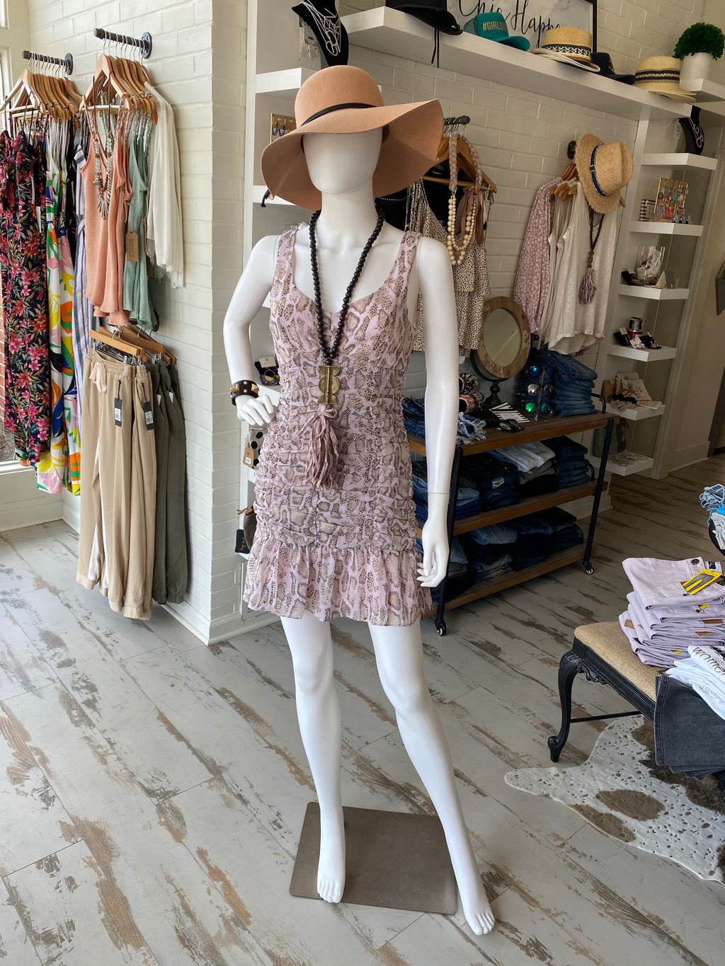 Blush Snake Print Dress