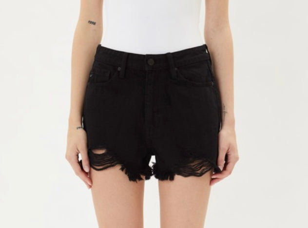 Black Distressed Shorts