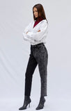 Black Two Tone Mom Jeans