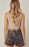 Black Bandana Print Shorts