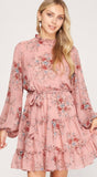 Rose Floral Belted Dress