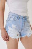 Distressed Denim Shorts