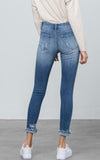 Distressed Fly Skinny Jeans