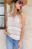 Cream Tassel Tank