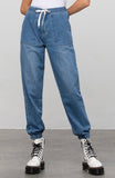 Denim Drawstring Joggers