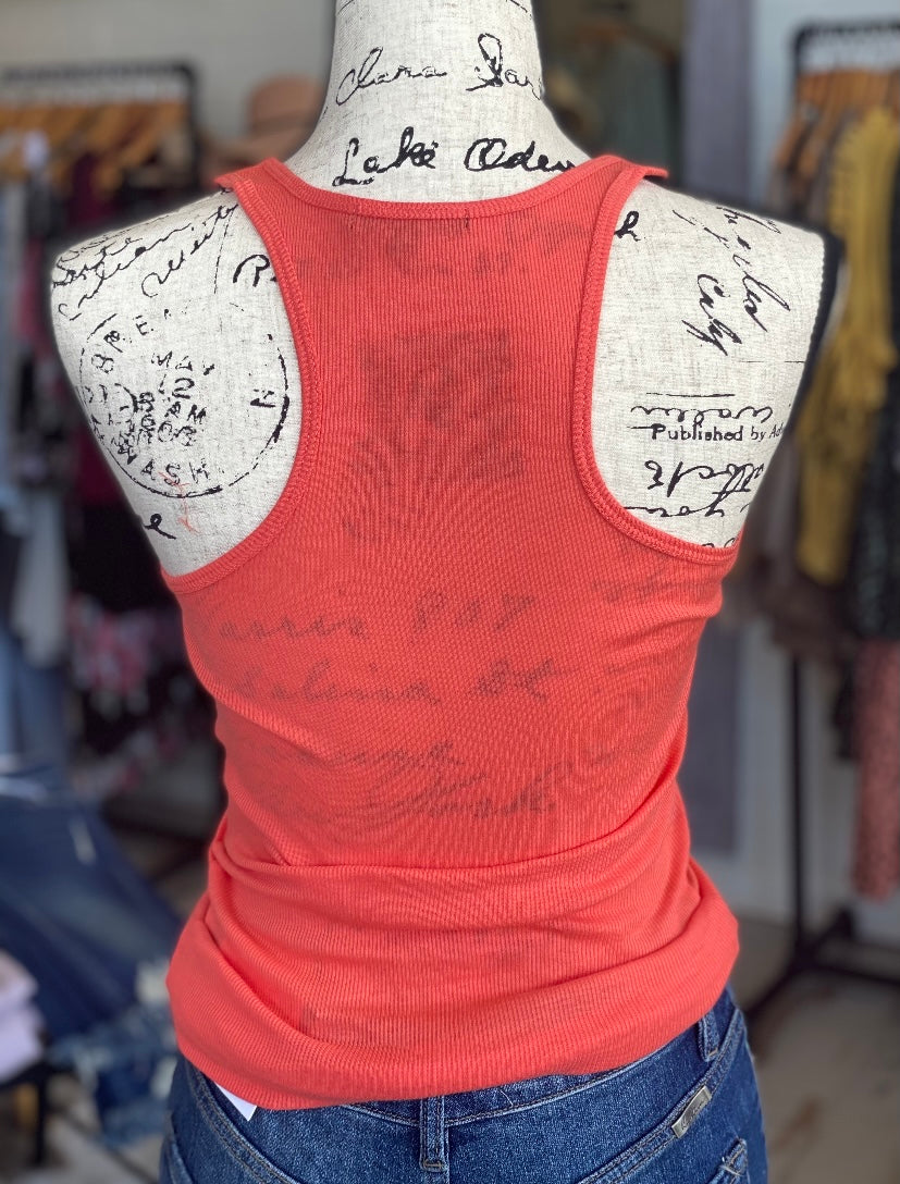 Coral Racerback Tank