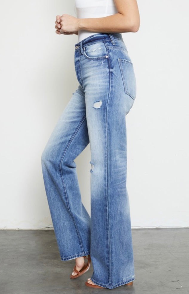 Light High Rise Wide Leg Jeans