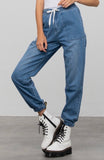Denim Drawstring Joggers