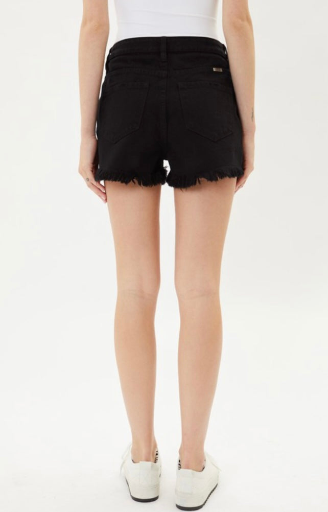 Black Distressed Shorts