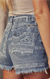 Denim Bandana Shorts