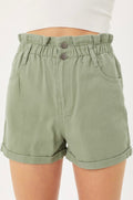 Olive Paperbag Shorts