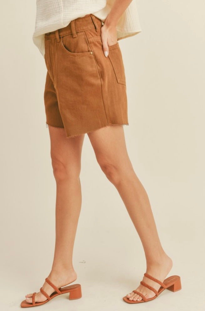 Toffee Cut Off Shorts
