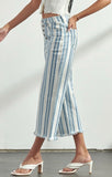 Striped Wide Leg Cropped Jeans