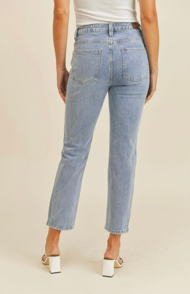 Pintucked Boyfriend Jeans
