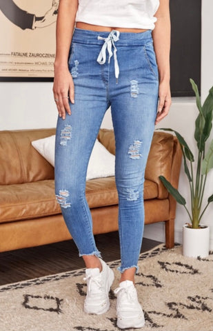 Denim Crinkle Jogger