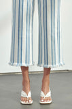 Striped Wide Leg Cropped Jeans