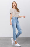 Lightwash Distressed Mom Jeans