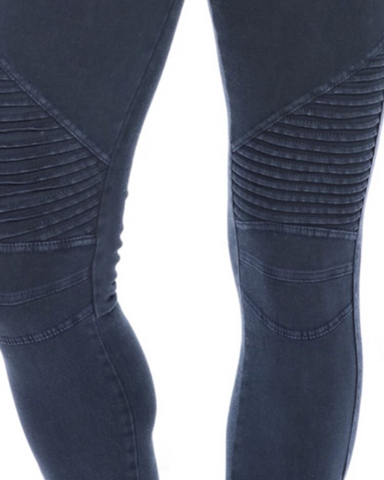 Navy Moto Legging