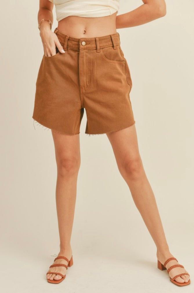 Toffee Cut Off Shorts