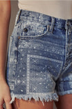 Denim Bandana Shorts