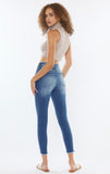 Frayed High Rise Ankle Skinny Jeans
