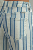 Striped Wide Leg Cropped Jeans